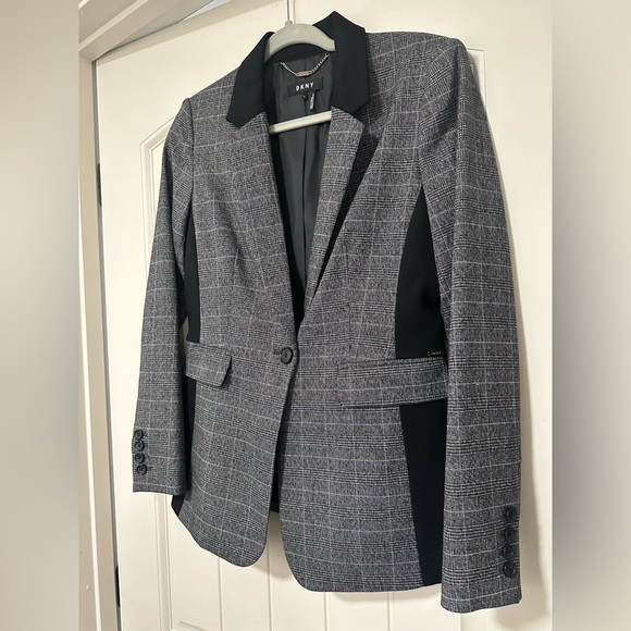 DKNY Black and Gray Checkered Blazer - Picture 3 of 5